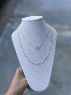 Colar duplo trevo rosa - comprar online