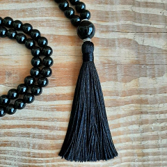 Japamala 108 Contas de Porcelana 8mm Preto Masculino Feminino Colar Budista de Meditação - ArtbyDarleneMaldonado - arte, cerâmica autoral e boas inspirações... Peças exclusivas.