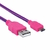 CABLE MICRO USB A USB MANHATTAN 1MT TEXTIL COLOR ROSA / MORADO 352758