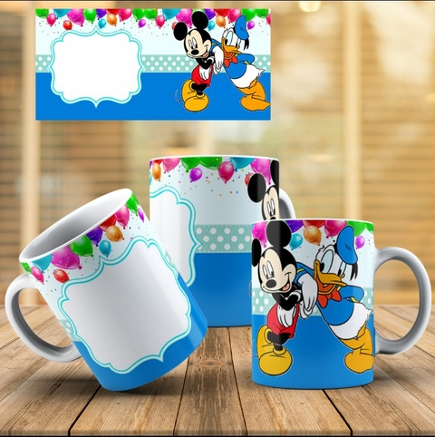 CANECA DE ANIVERSÁRIO MICKEY E PATO DONALD