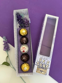 Caixa para chocolate e flor Dia das Mães