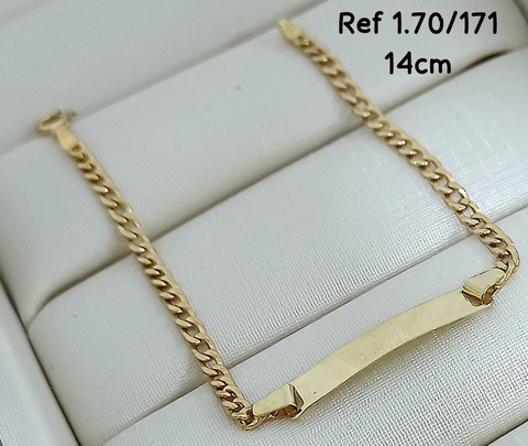 Pulseira baby modelo grumet dublo em 18k