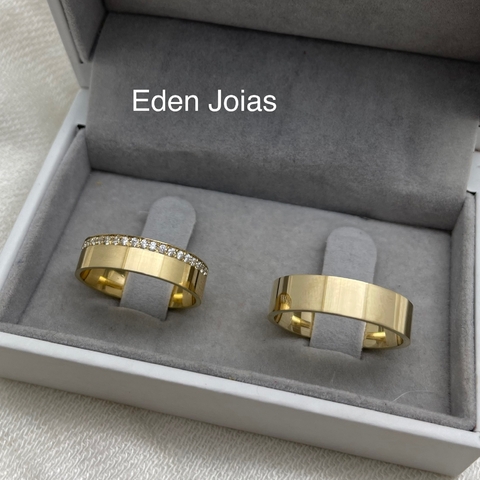 Par de alianças em ouro 18k REF 012