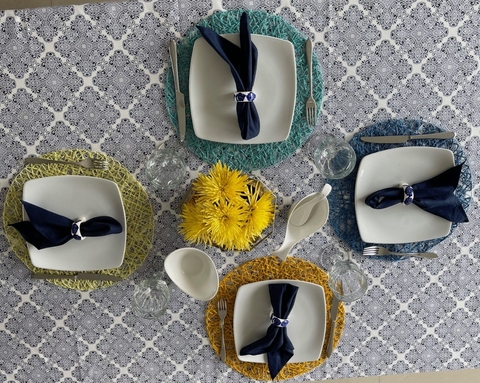 Mantel arabesco azul