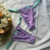 Calcinha Romance - lavanda com verde agua