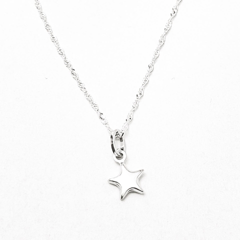 DIJE ESTRELLA PLATA 925 LISA Y CADENA