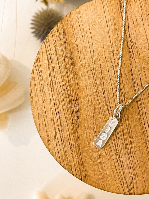 Dije chapita VIDA plata 925 y cadena acero blanco