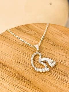 Dije Piecitos plata 925, Micropave y Cadena Acero Blanco - comprar online