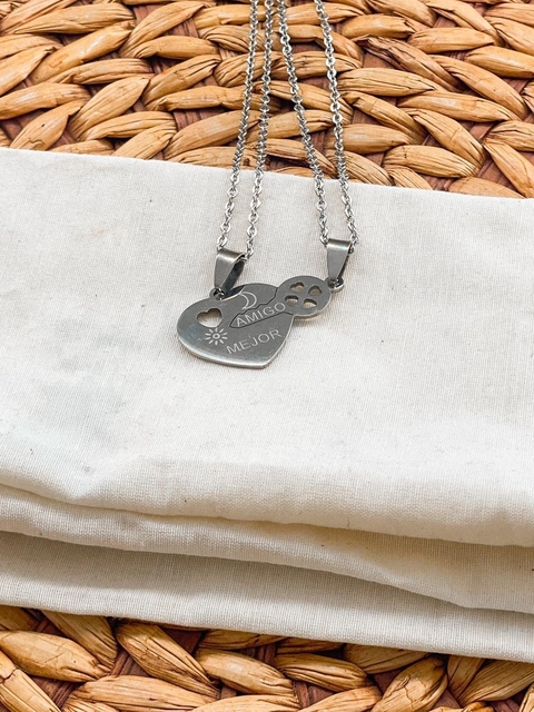 DIJE PARA COMPARTIR CORAZÓN LLAVE y cadenas