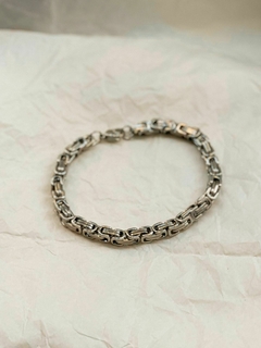 Pulsera tipo punto peruano cuadrada acero