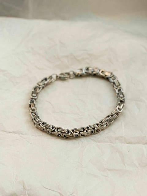 Pulsera tipo punto peruano cuadrada acero