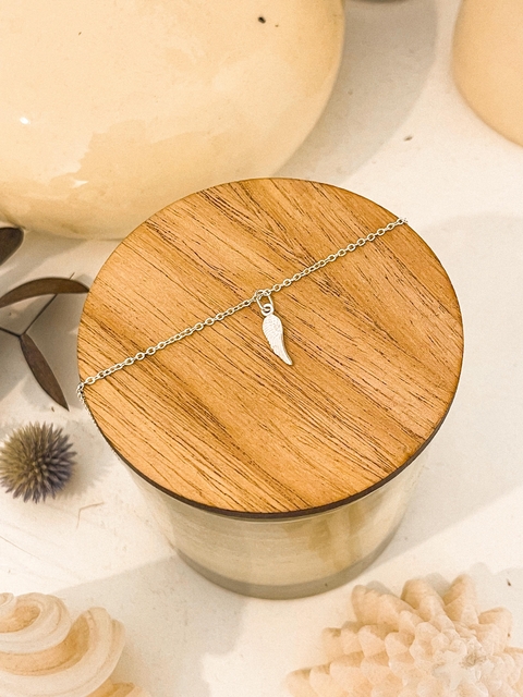 DIJE ALA DE ÁNGEL PLATA 925 y cadena acero blanco - comprar online