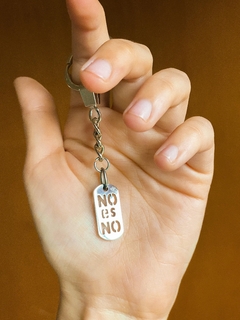 Llavero acero Feminista con dije calado No es No - comprar online