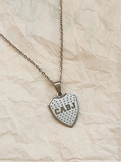 Dije escudo Boca grande con cadena acero - comprar online