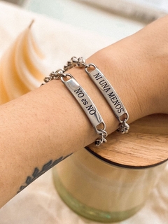 Pulsera acero Feminista frase Ni una Menos - Ivanala Joyas