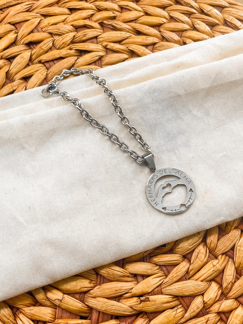 Pulsera dije Hermanas del Alma acero quirúrgico