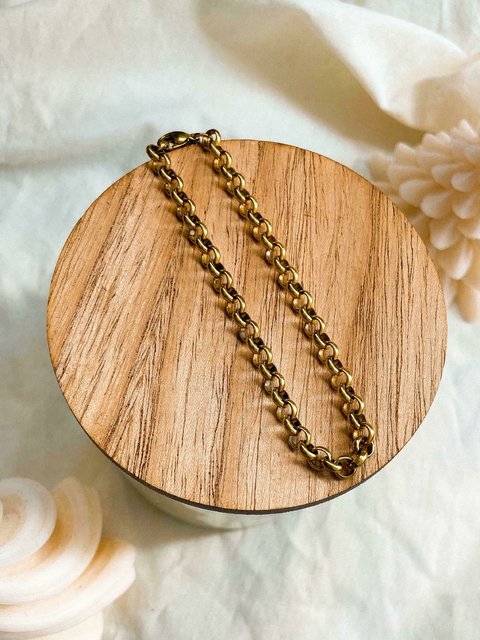 Pulsera acero dorado rolo