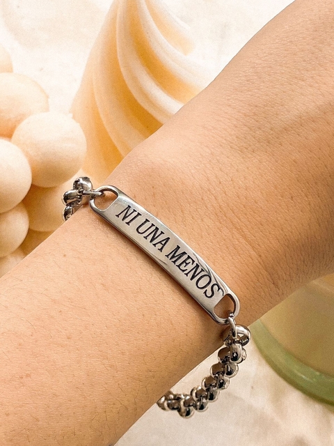 Pulsera acero Feminista frase Ni una Menos