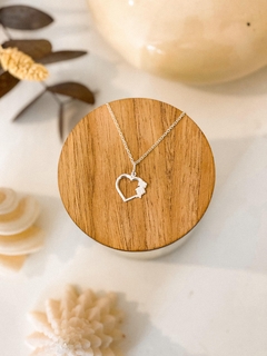 DIJE CORAZÓN CON NENE/NENA PLATA 925 y cadena ACERO BLANCO en internet