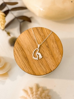 Dije Piecitos plata 925, Micropave y Cadena Acero Blanco