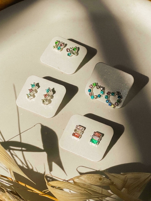 Aros Plata y cristales formas