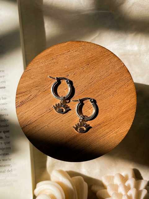 Aros Argollitas Acero blanco ojitos de protección