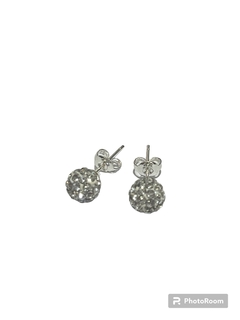 AROS BOLITA DE FUEGO PLATA 925 6mm Blancas