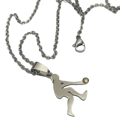 DIJE ACERO JUGADORA DE JOCKEY CON CADENA - Ivanala Joyas
