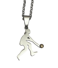 DIJE ACERO JUGADORA DE JOCKEY CON CADENA