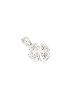 DIJE TREBOL PLATA Y MICROPAVE