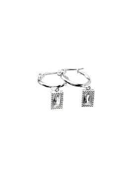 AROS ARGOLLITAS ACERO BLANCO CON DIJE CRISTAL en internet