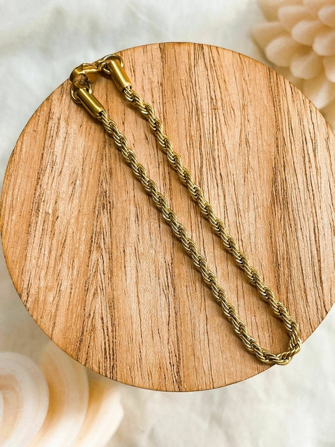 PULSERA ACERO DORADO TIPO SOGA