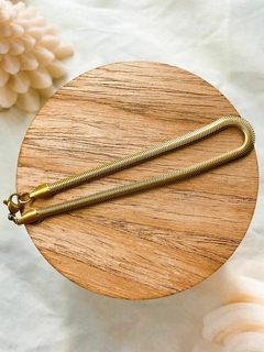 PULSERA ACERO DORADO CHATA colita DE RATÓN CHATA