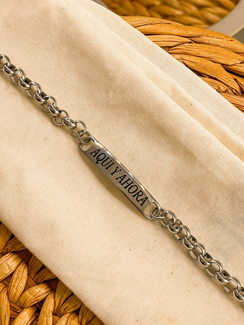 PULSERA AQUI Y AHORA ACERO QUIRUGICO