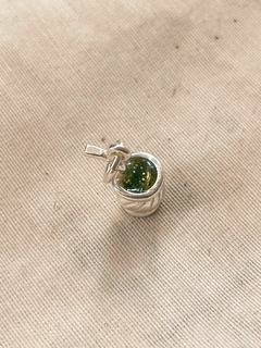Dije mate Plata con color y cadena acero quirurgico - Ivanala Joyas