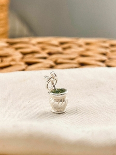 Dije mate Plata con color y cadena acero quirurgico - comprar online