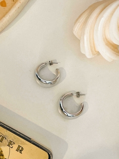 AROS INFLADOS CHUNKY LAMINADA EN PLATA