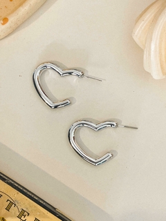 AROS CORAZON INFLADOS LAMINADOS EN PLATA - chunky