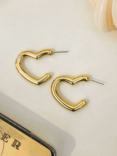 AROS CORAZON INFLADOS LAMINADA EN DORADO - chunky
