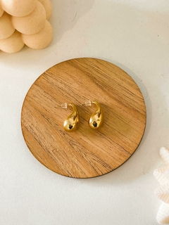 AROS AHUECADOS TIPO GOTA MICROFUSIÓN LAMINADA EN DORADO