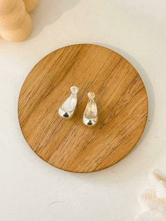 AROS AHUECADOS TIPO GOTA CHUNKY LAMINADA EN PLATA - comprar online