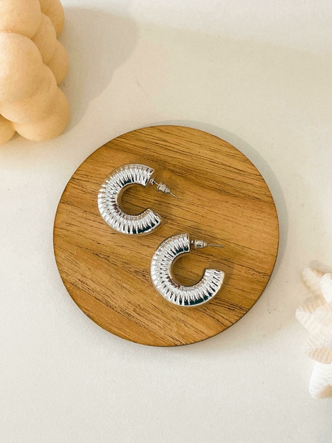 AROS REDONDOS Y LABRADOS LAMINADA EN PLATA-CHUNKY