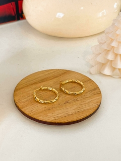 AROS ARGOLLAS LABRADAS ACERO DORADO - comprar online