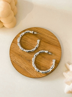 AROS ARGOLLAS CON RELIEVE LAMINADA EN PLATA - chunky