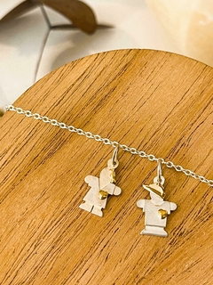 DIJE NENE/NENA PLATA Y ORO CON CADENA ACERO BLANCO en internet