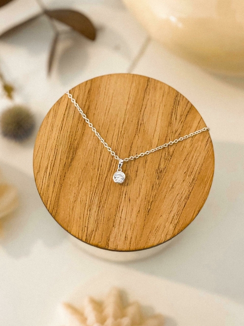 DIJE SUSANITO 6mm PLATA 925 CON CUBICS Y CADENA DE ACERO BLANCO