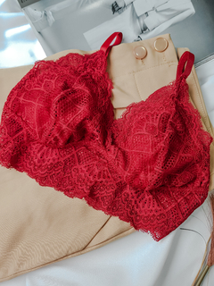 conjunto vermelho sem bojo de renda na internet