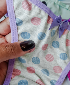 Kit 3 calcinhas fio de algodão - Minúcia lingerie