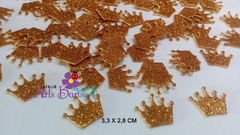 100 Apliques Mini Coroa em E.v.A com glitter