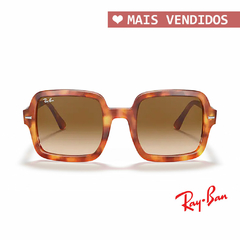 oculos de sol rayban original quadrado grande marrom 